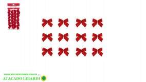 ENFEITE LACO 6,5CM 12PCS VERMELHO WF127272