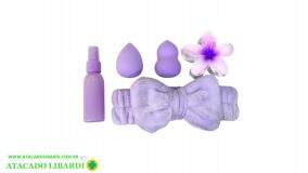 KIT PARA CABELO FRASCO C/ESPONJA MAQUIAGEM 5PCS DV81451
