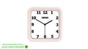 RELOGIO PAREDE 22CM QUAD BRANCO AMBIENTE 1912141