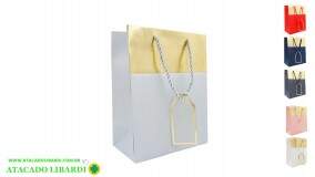 SACOLA PAPEL PRESENTE 42X31X12CM SORT FJ90148