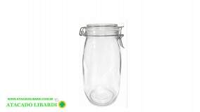 POTE VIDRO HERMETICO 9X21,5CM 1500ML RET C/TAMPA DT24061