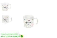 CANECA CERAM 300ML 9CM PALAVRAS UT1119
