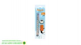 KIT LAPIS HB PINGUIM 2 LAPIS/APONTADOR/BORRACHA 72181