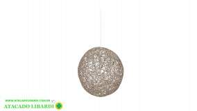 BOLA DECORADA ARAMADA 20CM CHAMPANHE 77866003