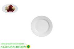 PRATO SOBREMESA MELAM 20CM RED BRANCO 1008BA