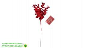 FOLHA EUCALIPTO 26CM VERMELHO GLITTER FLB41V