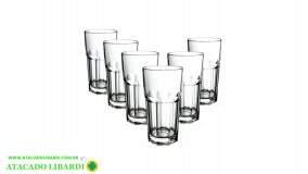 CONJ COPO VIDRO 300ML 10CM 6PCS  BA28703
