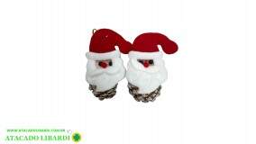 ENFEITE PENDENTE 10CM 2PCS NOEL C/PINHA NT0413