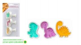 MOLDE P/BISCOITO DINO PLAST 3PCS UCO999