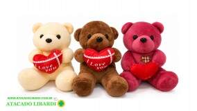 PELUCIA URSO 18CM C/CORACAO AZ02452