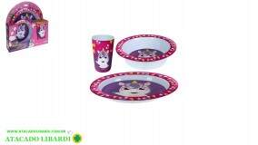 KIT REFEICAO INFANTIL 3PCS UNICORNIO ZUN1451