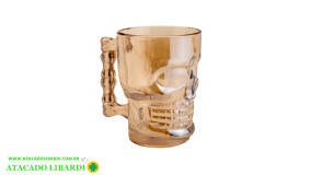 CANECA VIDRO 12X9CM 400ML CAVEIRA VDA09235