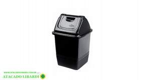 LIXEIRA BASCULANTE 3,6L PLAST QUAD PRETO LIB04
