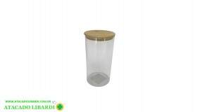 POTE VIDRO HERMETICO 1000ML C/TAMPA BAMBU VD5532