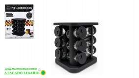 PORTA CONDIMENTO VIDRO 12PCS C/SUPORTE LT25003