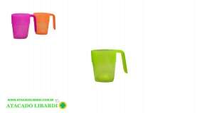 CANECA INFANTIL PLAST C/ALCA GLITTER COLOR BA20220