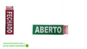 PLACA SINALIZACAO 29X9CM ABERTO/FECHADO PS50
