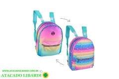 MOCHILA JUV FEMININA 46X38X20CM REVERSIVEL MD3226