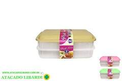 PORTA FRIOS PLAST 2PCS C/TAMPA COLOR 6602