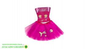 FANTASIA INFANTIL FEM C/FAIXA E SAIA SORT HF82934