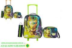 MOCHILA C/RODAS INF MASCULINA C/ESTOJO E LANCHEIRA BPD23835