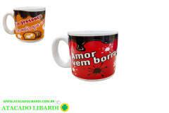 CANECA CERAM 120ML 7CM CHOCOLATE FRASES UT2132