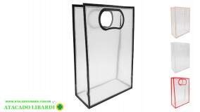 SACOLA PLAST PRESENTE TRANSP 18X26X8CM FJ91368
