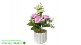 ENFEITE VASO FLORES 9,5X9,5X27CM DV81025