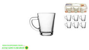 CANECA VIDRO 70ML C/06 PCS CO6968126