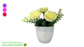 ENFEITE ARRANJO PLAST MINI FLOR 18X6.5CM BA50092
