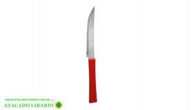 FACA MESA 12 UNI CABO PLAST VERMELHO CHURRASCO 24048