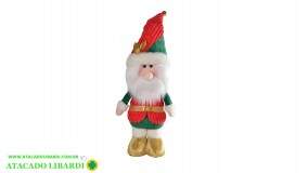 BONECO NATAL PAPAI NOEL VERMELHO VERDE 50X26 CM 89401001