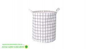 CESTO TECIDO 26,5X35X57CM MULTIUSO EST SORT DT8583