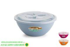 SALADEIRA PLAST 3,6L RED C/TAMPA COLOR 0044