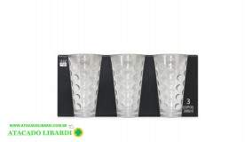 CONJ COPO VIDRO 300ML 3PCS LT25160