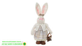 BONECO COELHO FEMEA EM PE 43CM C/BOLSA 84687001