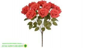 BUQUE  ROSA  BOTAO X10 VERMELHO TRIANGULAR 43CM 83578002