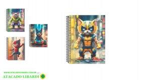 CADERNO 1/4 1M/96F CD ESPIRAL SUPER PETS 7329