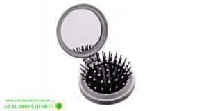ESCOVA CABELO PLAST 18X6,5CM C/ESPELHO RED 31414C