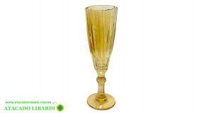 TACA VIDRO ELEGANTE 20CM GOLD GU0063