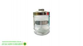 POTE VIDRO  1000ML C/TAMPA INOX ECO24186