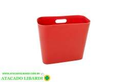 LIXEIRA PLAST 27X14CM RETVERMELHO DPU07031