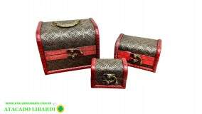 MALETA FEMININA 14,5X11,3X11,5CM C/3PCS CB4127