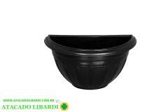 VASO 17CM PAREDE PLASTICO PRETO 3,3L 9501