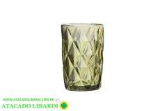 COPO DIAMANTE  VERDE VIDRO 12CM 350ML   VD139