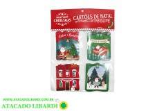 CARTAO NATAL 5,5CMX7CM 4UNI SORT NATCT03