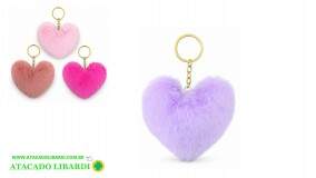 CHAVEIRO 10CM POMPOM CORACAO COLOR FJ91668