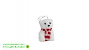 ENFEITE PENDENTE URSO ISOPOR 10X6CM BRANCO NTD13004