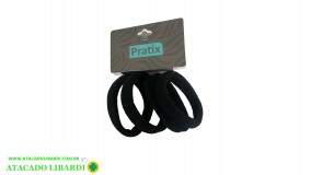 ELASTICO P/CABELO 6UNI PRETO F076