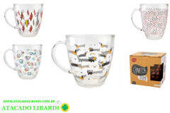 CANECA VIDRO 10CM 350ML DEC CK3466